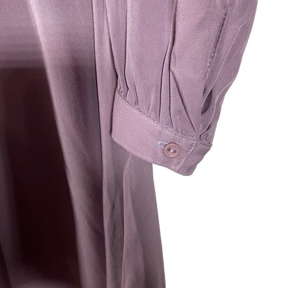 JustFab New Long Sleeve Pleated Purple‎ Size Medium Fit Flare Business Casual - Picture 8 of 15